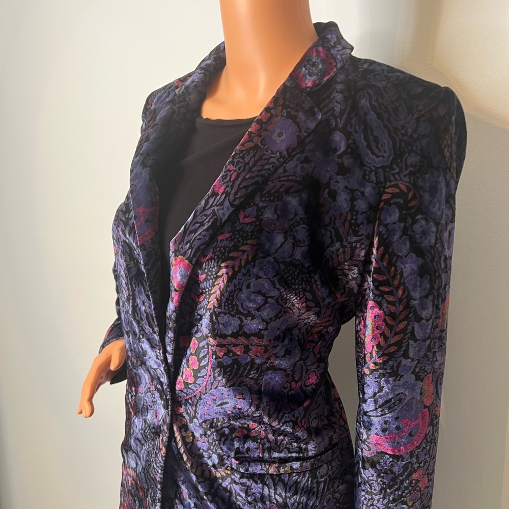 ✨💜 Early Ann Taylor LOFT Velvet Blazer • 1996 Vintage  Rare Statement Piece 💜✨ - Picture 2 of 5